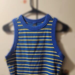Wild Fable Blue and Yellow Striped Tank Top